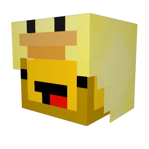 Amberpamper Minecraft avatar head, 3D render