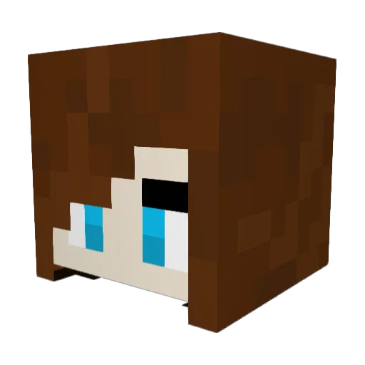 Ambersan Minecraft avatar head, 3D render