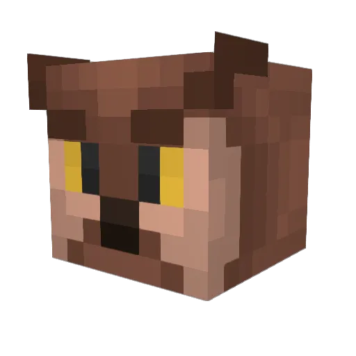 Amberson Minecraft avatar head, 3D render