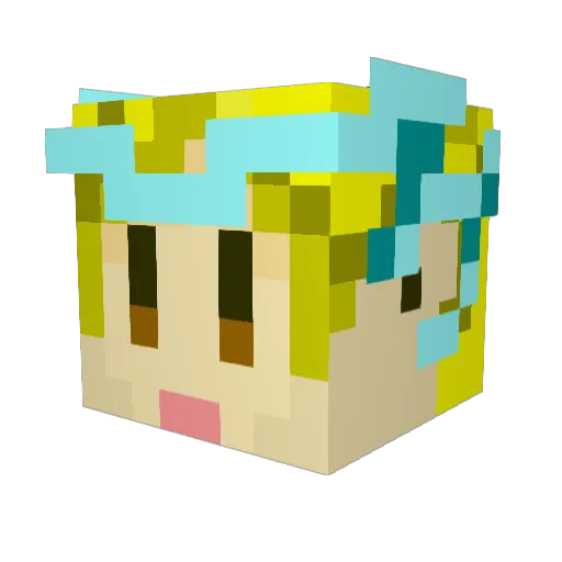 Ambertea Minecraft avatar head, 3D render