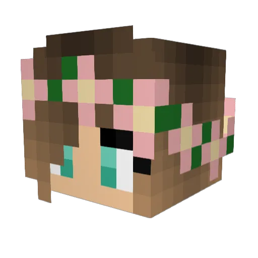 Ambertjexx Minecraft avatar head, 3D render