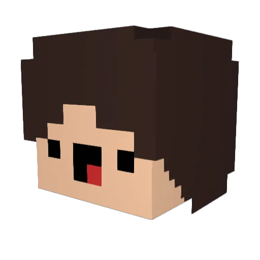 AmciaQ Minecraft avatar head, 3D render