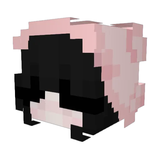 Amclia Minecraft avatar head, 3D render
