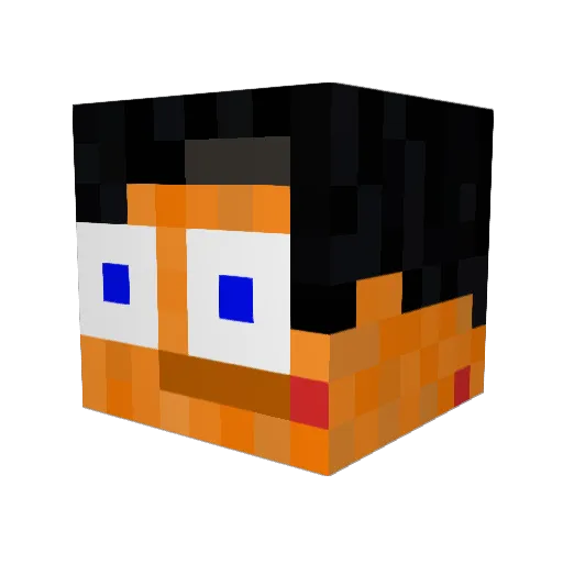 Amduc Minecraft avatar head, 3D render