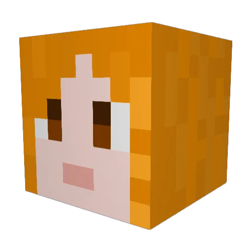 Ame1iie Minecraft avatar head, 3D render