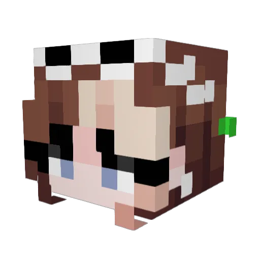 AmeMoochi Minecraft avatar head, 3D render