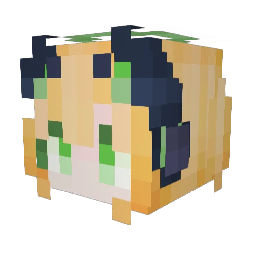Ame_CC_ Minecraft avatar head, 3D render