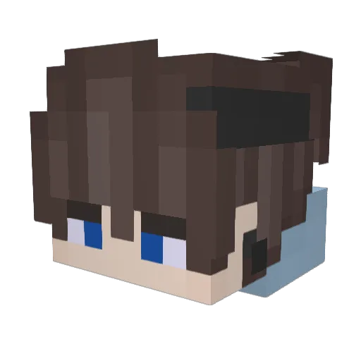 Ame_mo Minecraft avatar head, 3D render