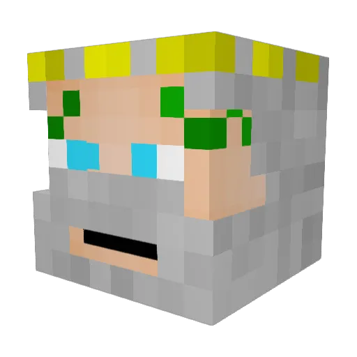 Amecareth27 Minecraft avatar head, 3D render