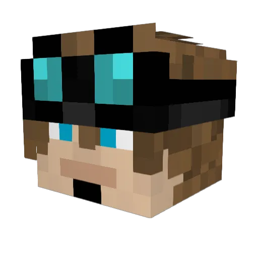 Ameck86 Minecraft avatar head, 3D render