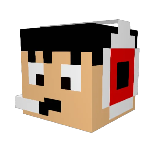 AmeerLouly Minecraft avatar head, 3D render