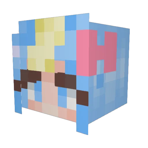 Amegglia Minecraft avatar head, 3D render