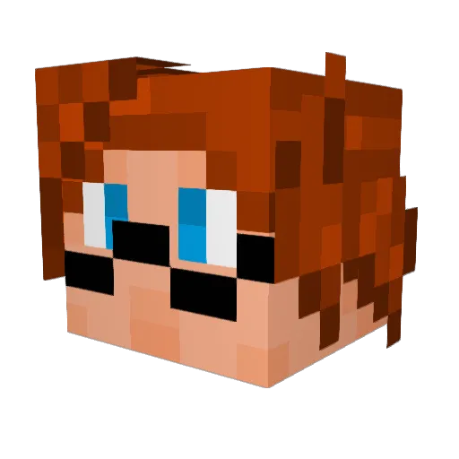 Amehttakay Minecraft avatar head, 3D render