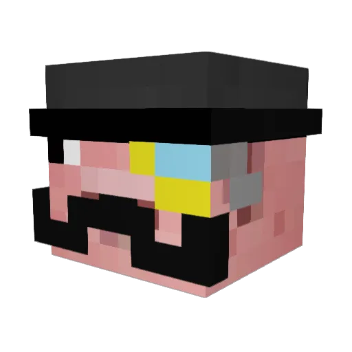 Ameise8M Minecraft avatar head, 3D render