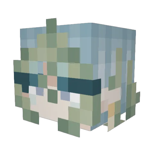 Ameizu Minecraft avatar head, 3D render