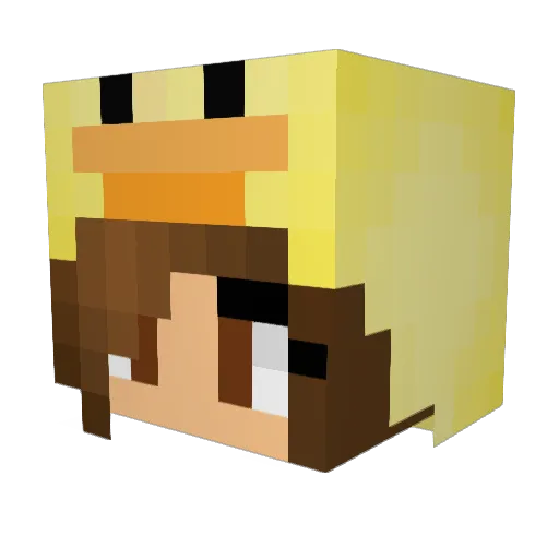 Amelia456 Minecraft avatar head, 3D render