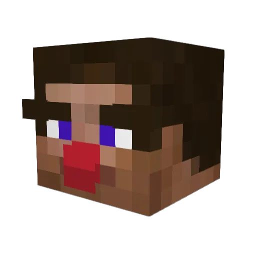 AmeliaOfSpades Minecraft avatar head, 3D render