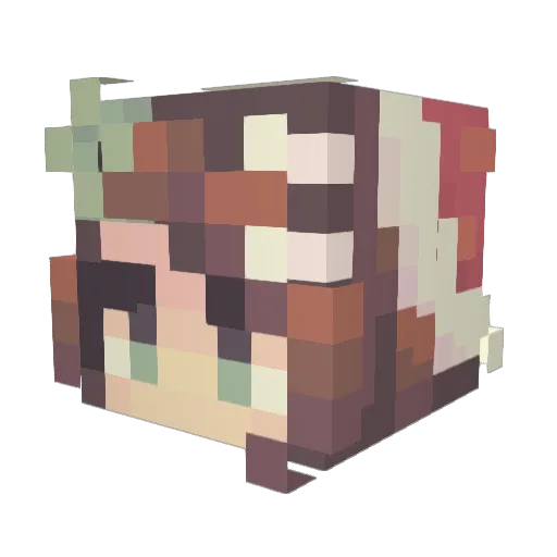 AmeliaRose0809 Minecraft avatar head, 3D render