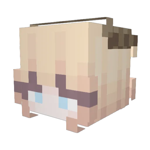 Amelia_Bowson Minecraft avatar head, 3D render