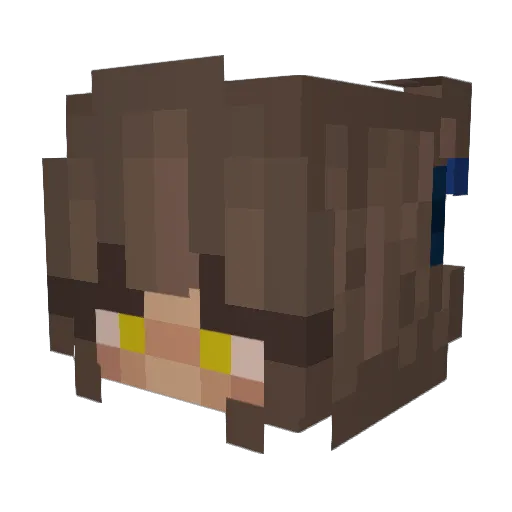 Ameliaaxa Minecraft avatar head, 3D render