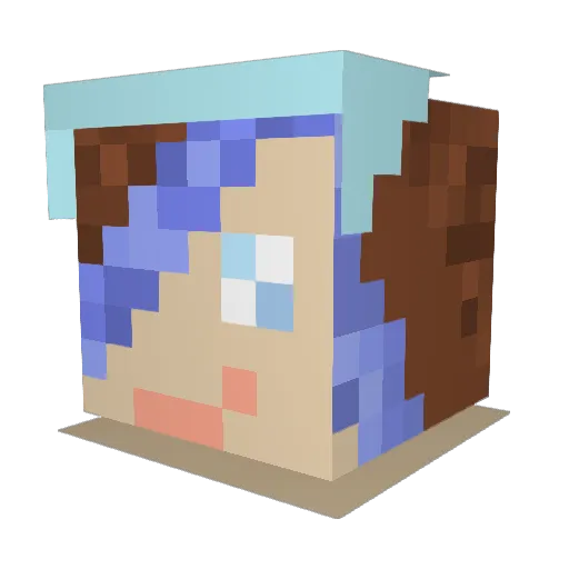 Ameliaprincess Minecraft avatar head, 3D render