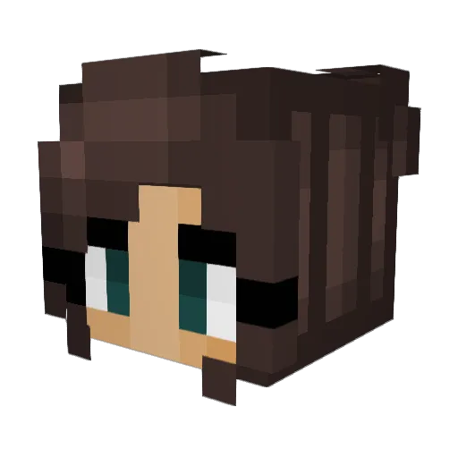 Amelie45 Minecraft avatar head, 3D render