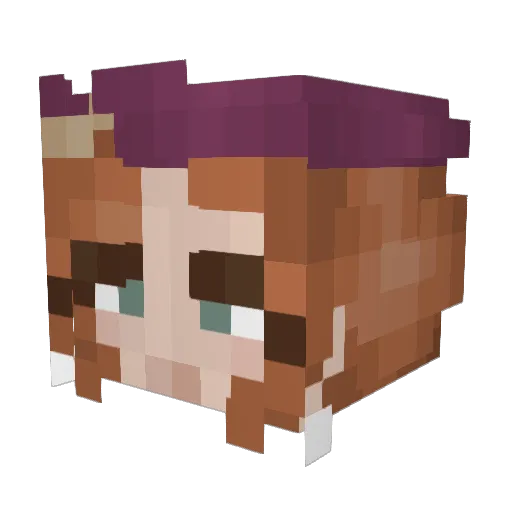 Amelienne Minecraft avatar head, 3D render