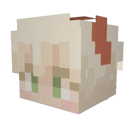 Ameliiaaaa Minecraft avatar head, 3D render