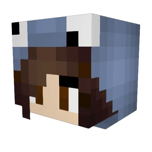 Amelone Minecraft avatar head, 3D render