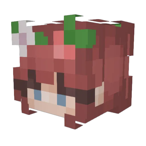 Amelovee Minecraft avatar head, 3D render