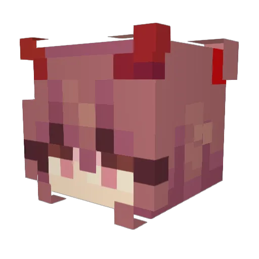 Amelulla Minecraft avatar head, 3D render