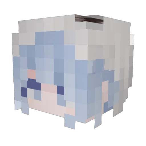 Amemone Minecraft avatar head, 3D render
