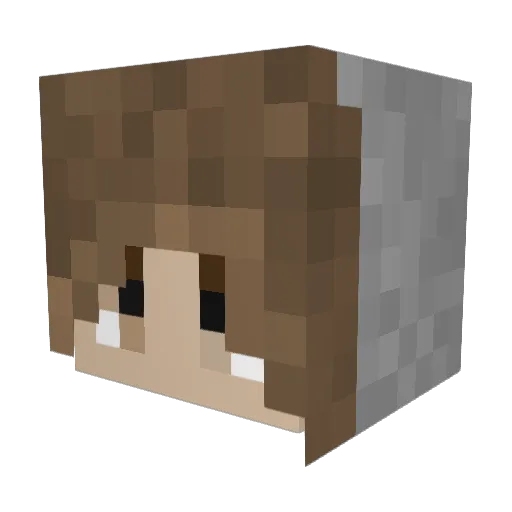 AmenCratePan Minecraft avatar head, 3D render