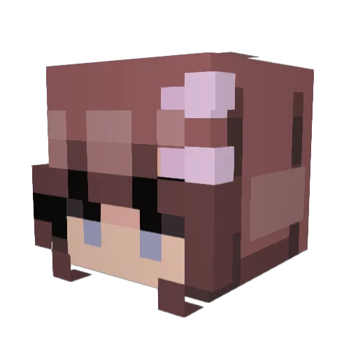 Amencia Minecraft avatar head, 3D render