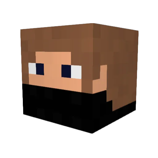 Amentrak Minecraft avatar head, 3D render