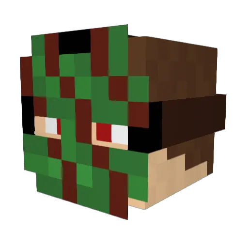 Ameoba3 Minecraft avatar head, 3D render