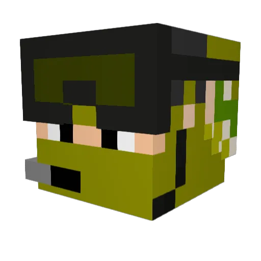 America Minecraft avatar head, 3D render