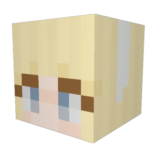 AmericanBlondee Minecraft avatar head, 3D render