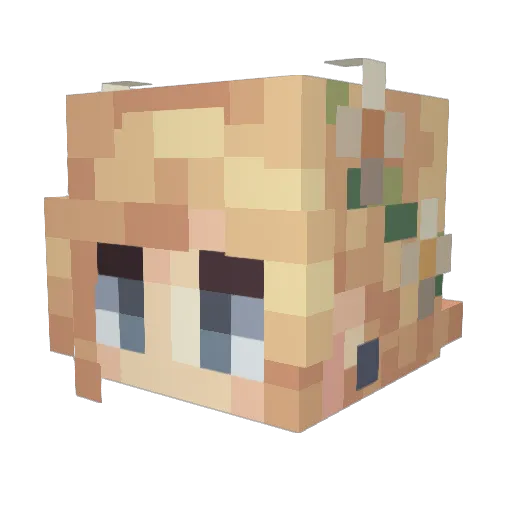 Ameryllis Minecraft avatar head, 3D render