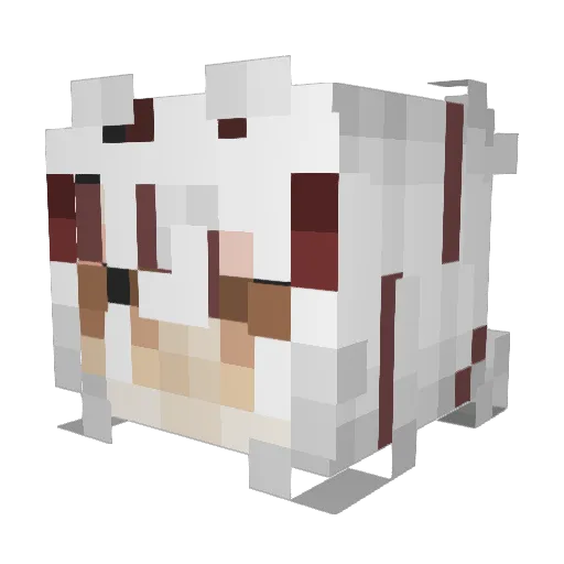 Amestra Minecraft avatar head, 3D render