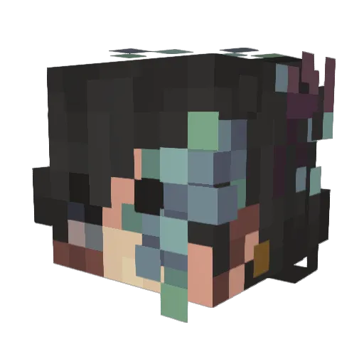 Amethapis Minecraft avatar head, 3D render