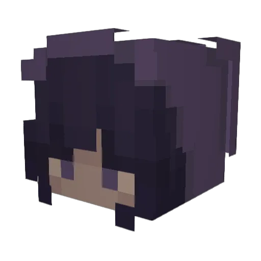 Ametheyst Minecraft avatar head, 3D render
