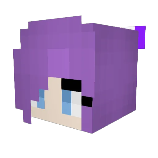 Amethyst01 Minecraft avatar head, 3D render