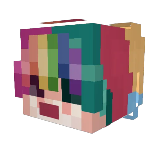 Amethyzt Minecraft avatar head, 3D render