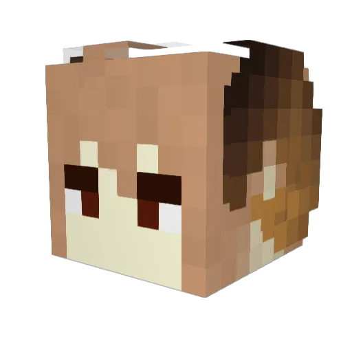 Ametsuri Minecraft avatar head, 3D render