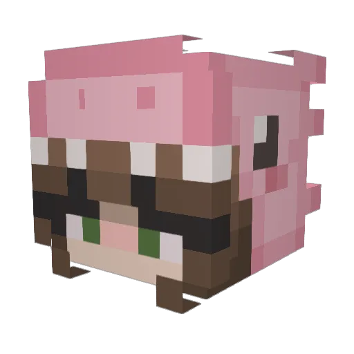 Ametziii Minecraft avatar head, 3D render
