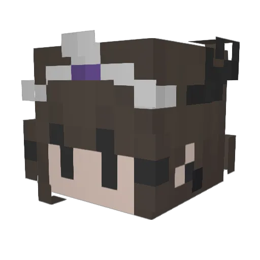 AmiAmethyst Minecraft avatar head, 3D render