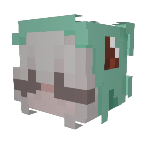 AmiCath Minecraft avatar head, 3D render