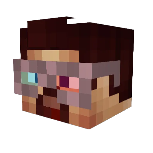 AmiRall Minecraft avatar head, 3D render
