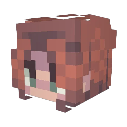 Amiachu Minecraft avatar head, 3D render